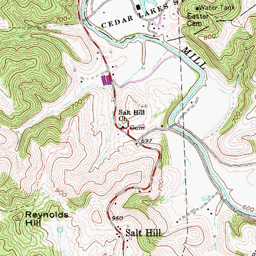 Topographic Map of Salt Hill School (historical), WV