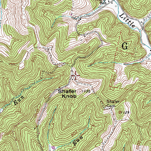 Topographic Map of Shafer School (historical), WV