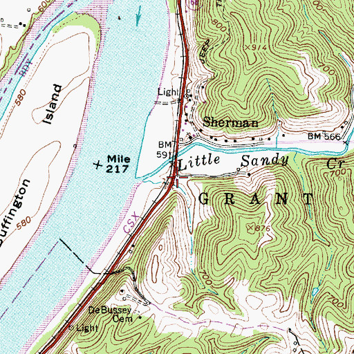 Topographic Map of Sherman Post Office, WV