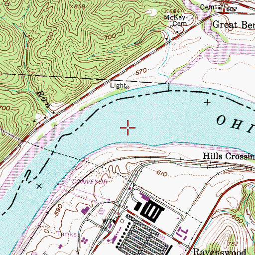 Topographic Map of Towhead Island (historical), WV