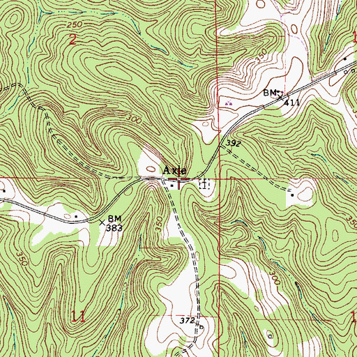 Topographic Map of Axle, AL