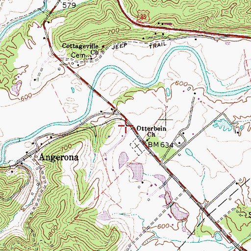 Topographic Map of Walnut Grove School (historical), WV