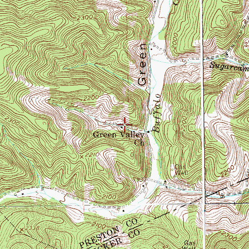 Topographic Map of Green Valley School (historical), WV