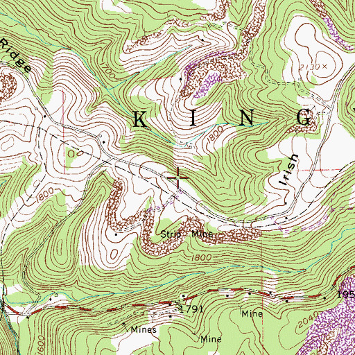 Topographic Map of Irish Ridge School (historical), WV