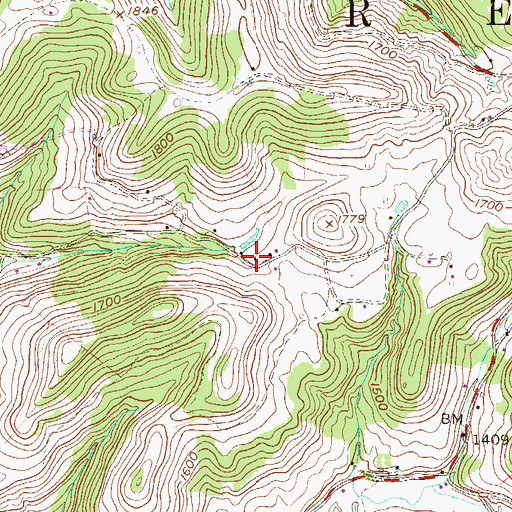 Topographic Map of Ridenour School (historical), WV