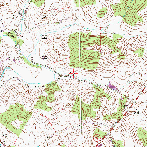 Topographic Map of Sandy School (historical), WV