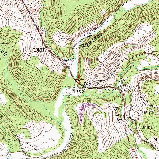 Topographic Map of Triune School (historical), WV