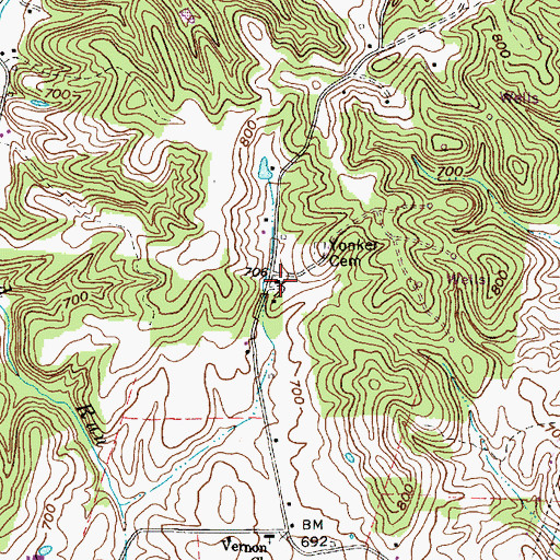 Topographic Map of Avalanche School (historical), WV