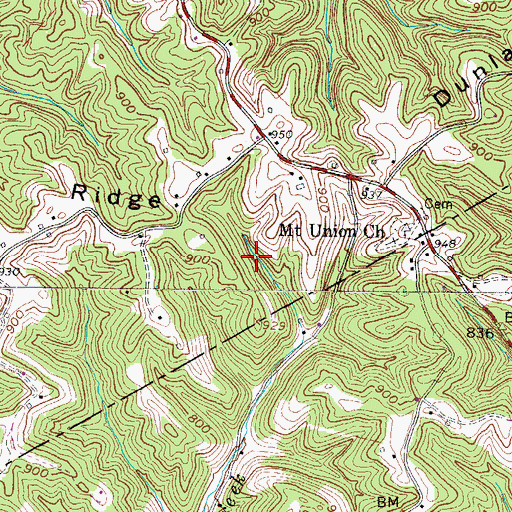 Topographic Map of Balcott Spring, WV