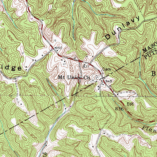 Topographic Map of Balcott Spring, WV