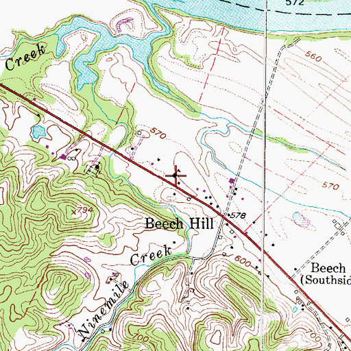 Topographic Map of Beech Hill School (historical), WV