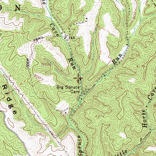 Topographic Map of Big Spruce School (historical), WV
