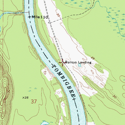 Topographic Map of Baileys Landing, AL