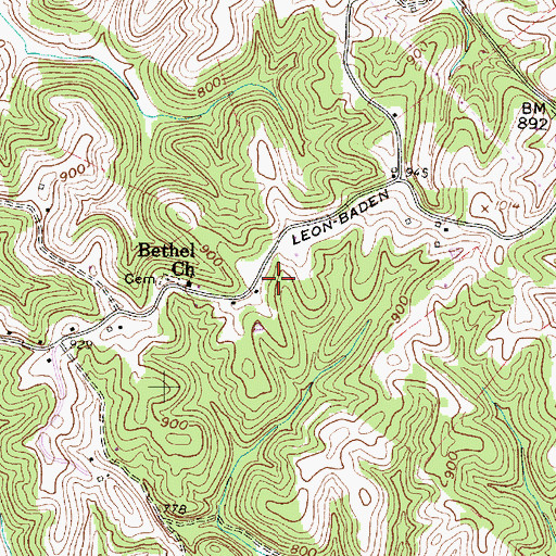Topographic Map of Cleon Cadle Spring, WV