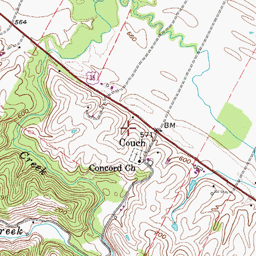 Topographic Map of Dawley Spring, WV