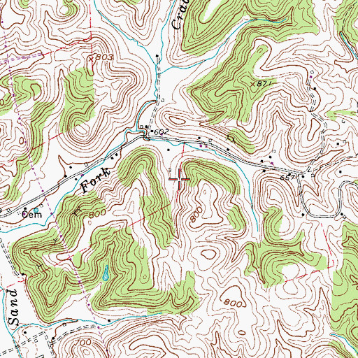 Topographic Map of Drew Hatfield Spring, WV