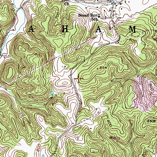 Topographic Map of Elroy Kaylor Spring, WV