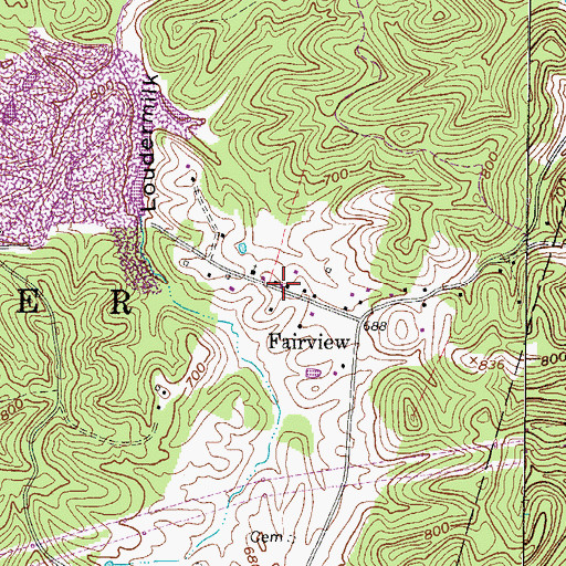 Topographic Map of Fairview School (historical), WV