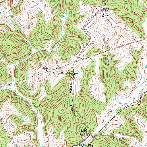 Topographic Map of Forked Pine School (historical), WV