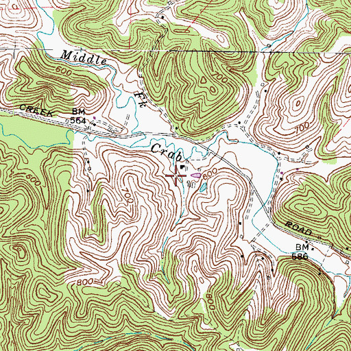 Topographic Map of Garland Mohr Spring, WV