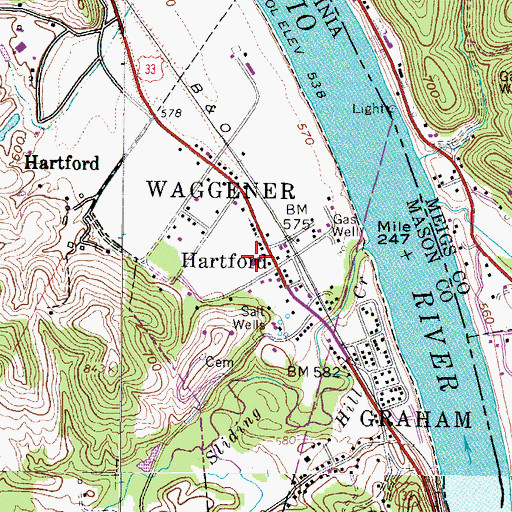 Topographic Map of Hartford Early Childhood Center (historical), WV