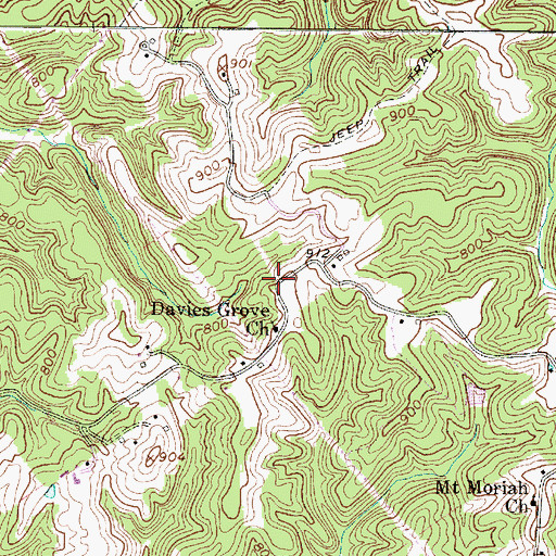 Topographic Map of Leo Roush Spring, WV