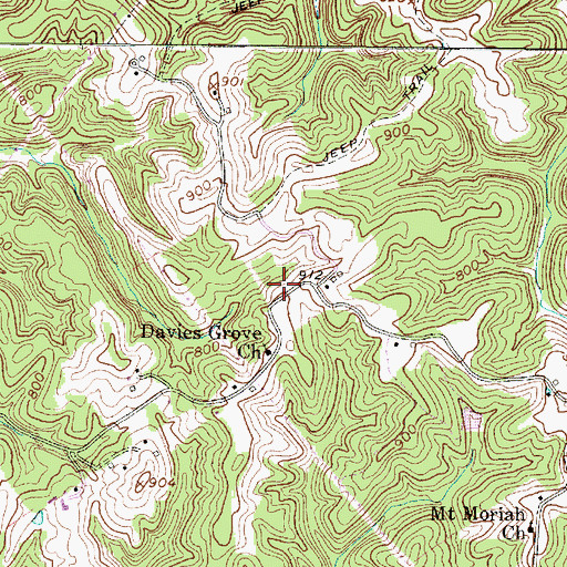 Topographic Map of Leo Roush Spring, WV