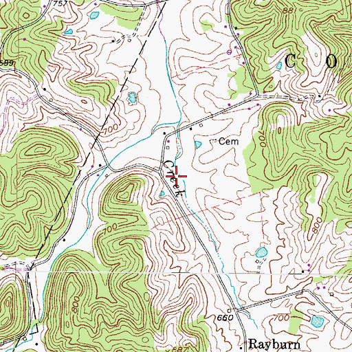 Topographic Map of Leslie Rayburn Spring, WV