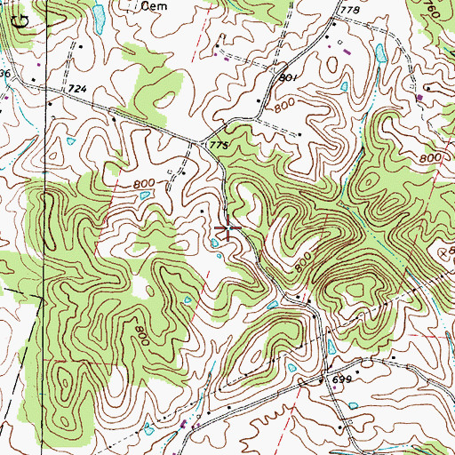 Topographic Map of Little Forest School (historical), WV