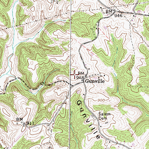 Topographic Map of Lloyd Casto Spring, WV
