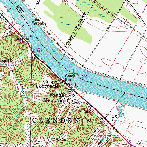Topographic Map of Lock Number 11 (historical), WV