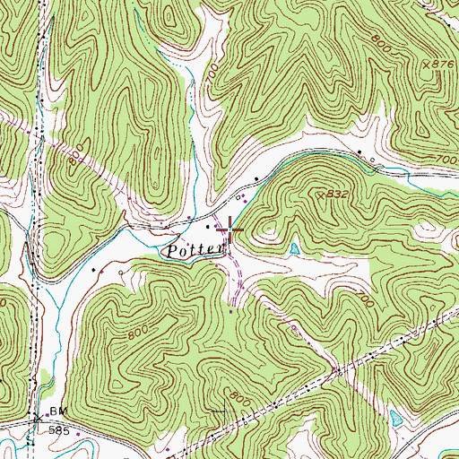 Topographic Map of McCoy Spring, WV