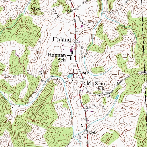 Topographic Map of Miller Spring, WV