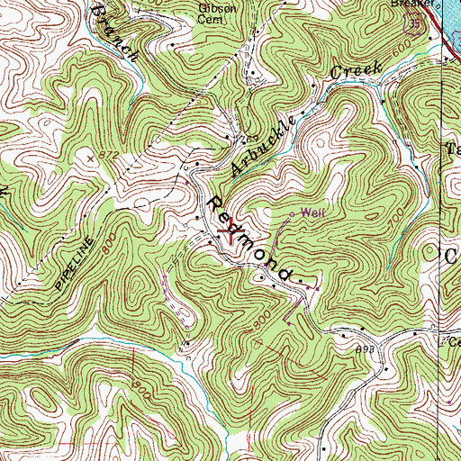 Topographic Map of Minnie Spears Spring, WV