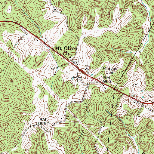 Topographic Map of Otis Randolph Spring, WV