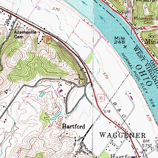 Topographic Map of Oxan Love Spring, WV