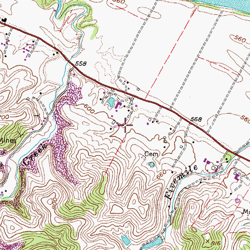 Topographic Map of Ray Crank Spring, WV