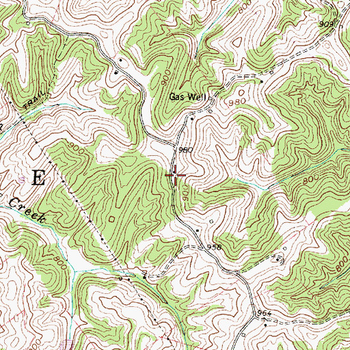 Topographic Map of Red Mud School (historical), WV