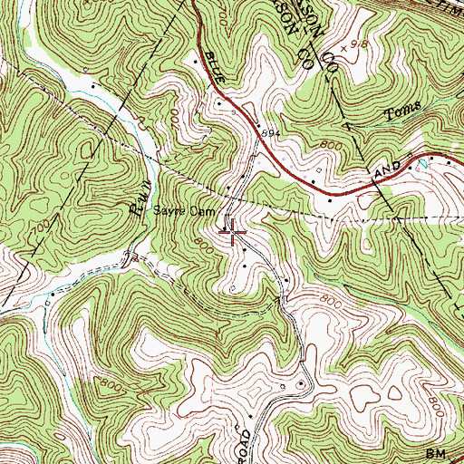 Topographic Map of Roanoke School (historical), WV