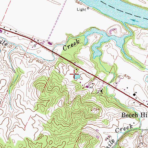 Topographic Map of Stanley Spring, WV
