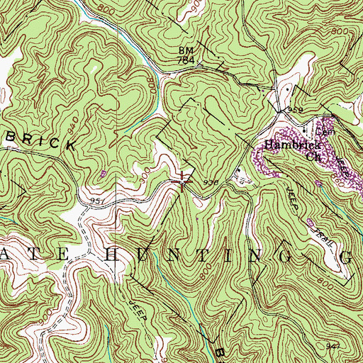 Topographic Map of Veranda (historical), WV