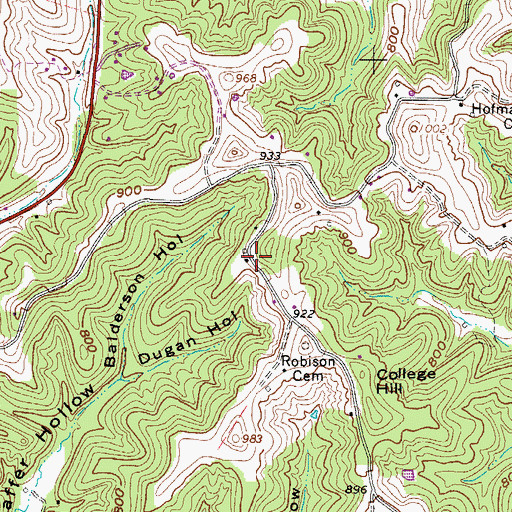 Topographic Map of Balderson (historical), WV