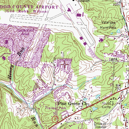 Topographic Map of Brierwood, WV