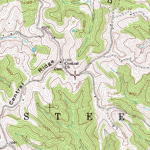 Topographic Map of Centennial School (historical), WV