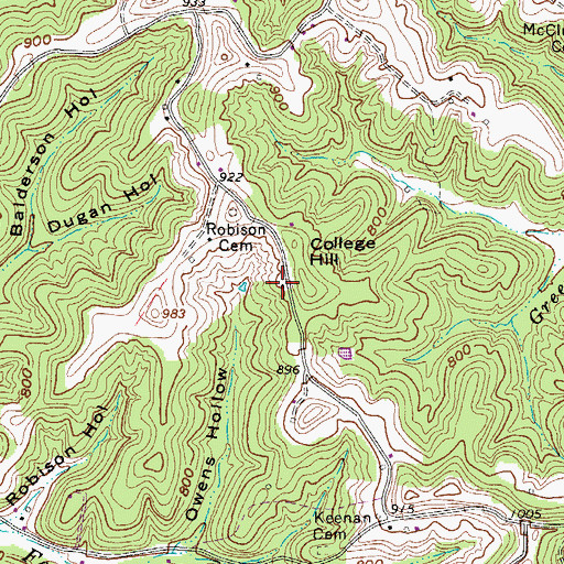 Topographic Map of College Hill School (historical), WV