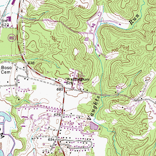 Topographic Map of DeMoor Subdivision, WV