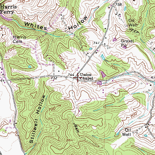 Topographic Map of Dewey School (historical), WV