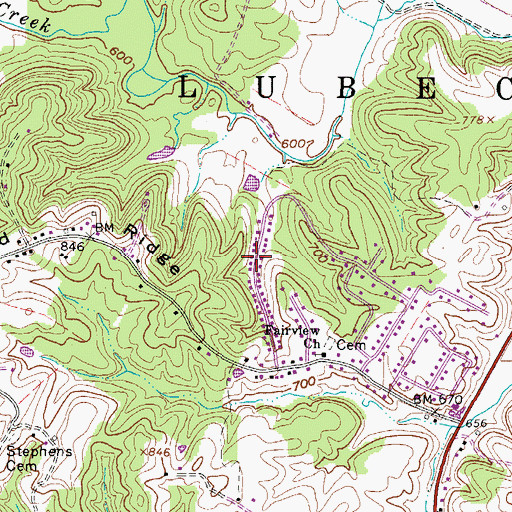 Topographic Map of Fairview Acres, WV