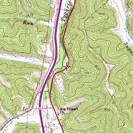 Topographic Map of Fountain Spring, WV