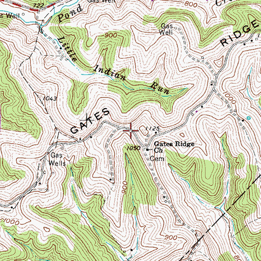 Topographic Map of Gates Ridge School (historical), WV
